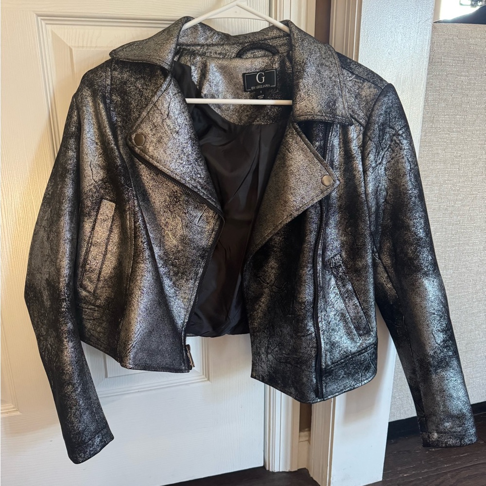 Shimmery Black Motto Jacket